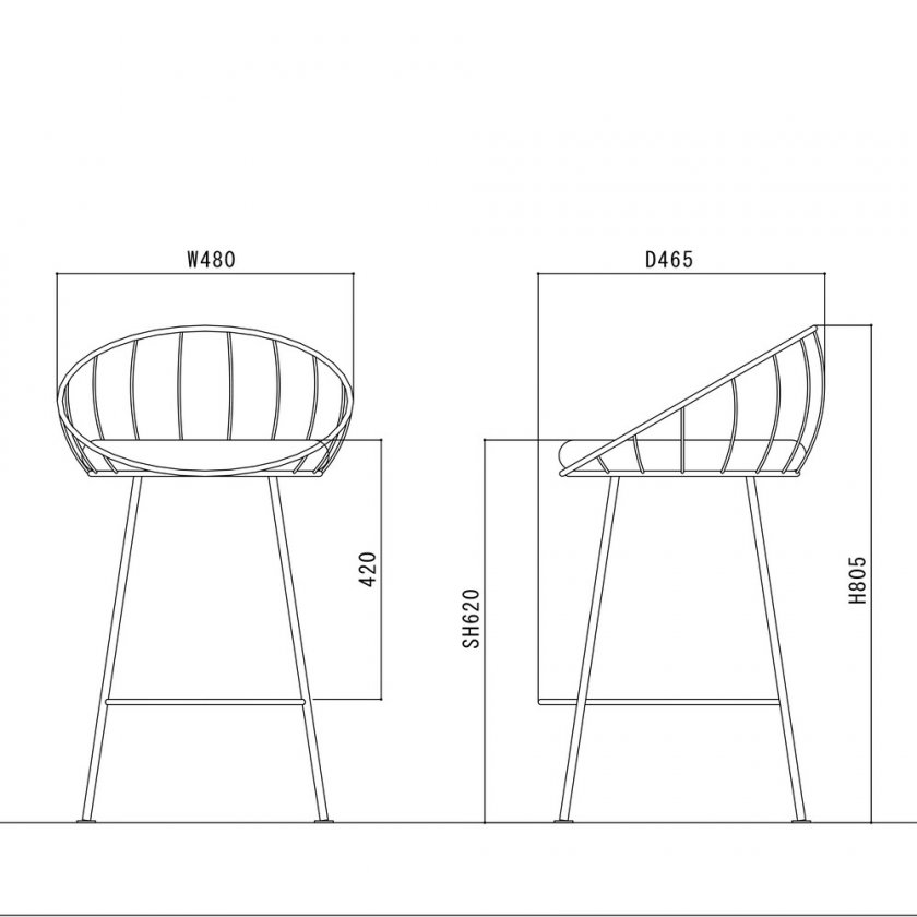 Hoop counter chair 720/620/570